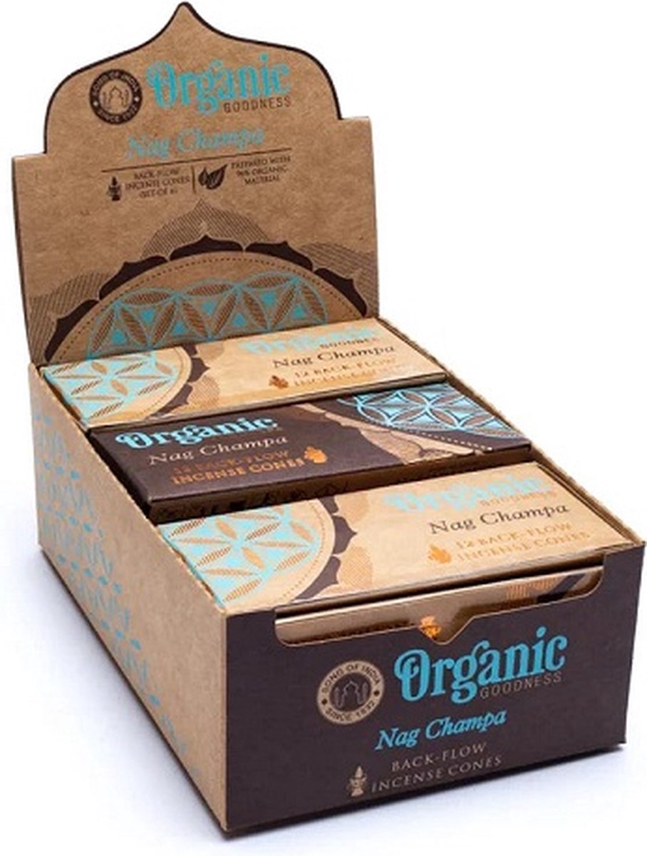 Organic Goodness - Nag Champa - Backflow - Wierookkegels - Song of india - doos 6 stuks
