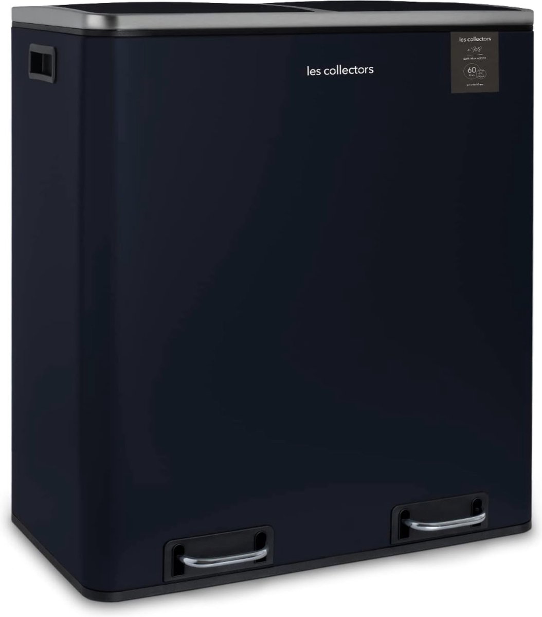 N°908 prullenbak afvalbak 2 manden 30 l zwart (30 l donkerblauw