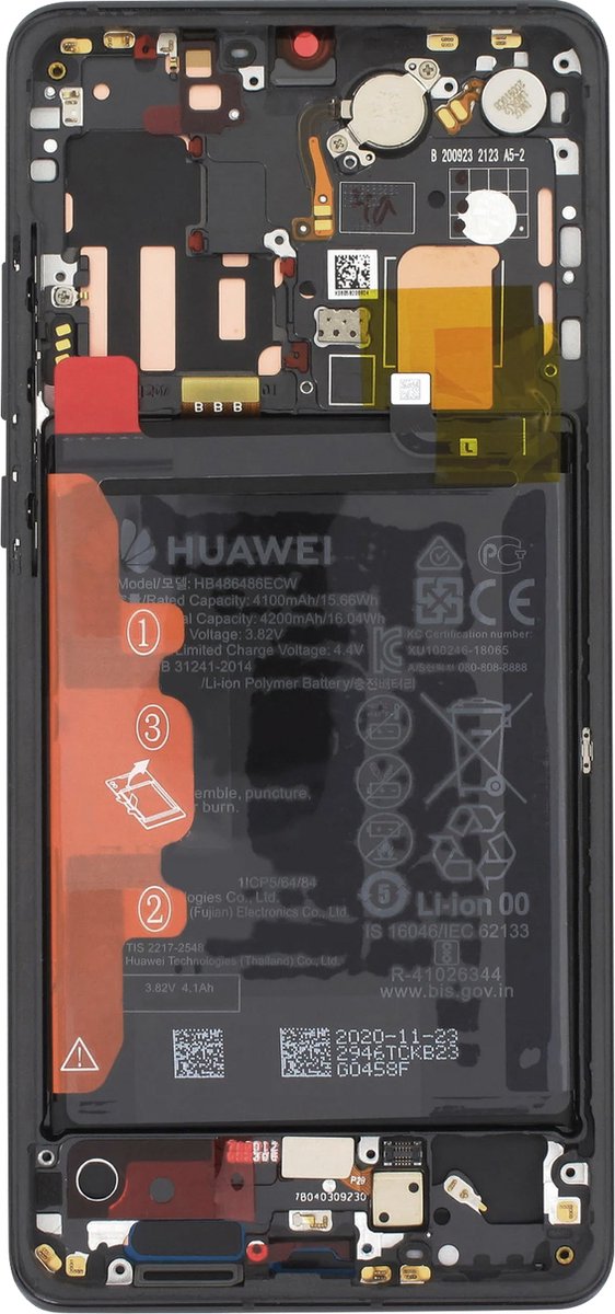 Huawei, Origineel Huawei P30 Pro LCD-scherm Touchglas, Zwart