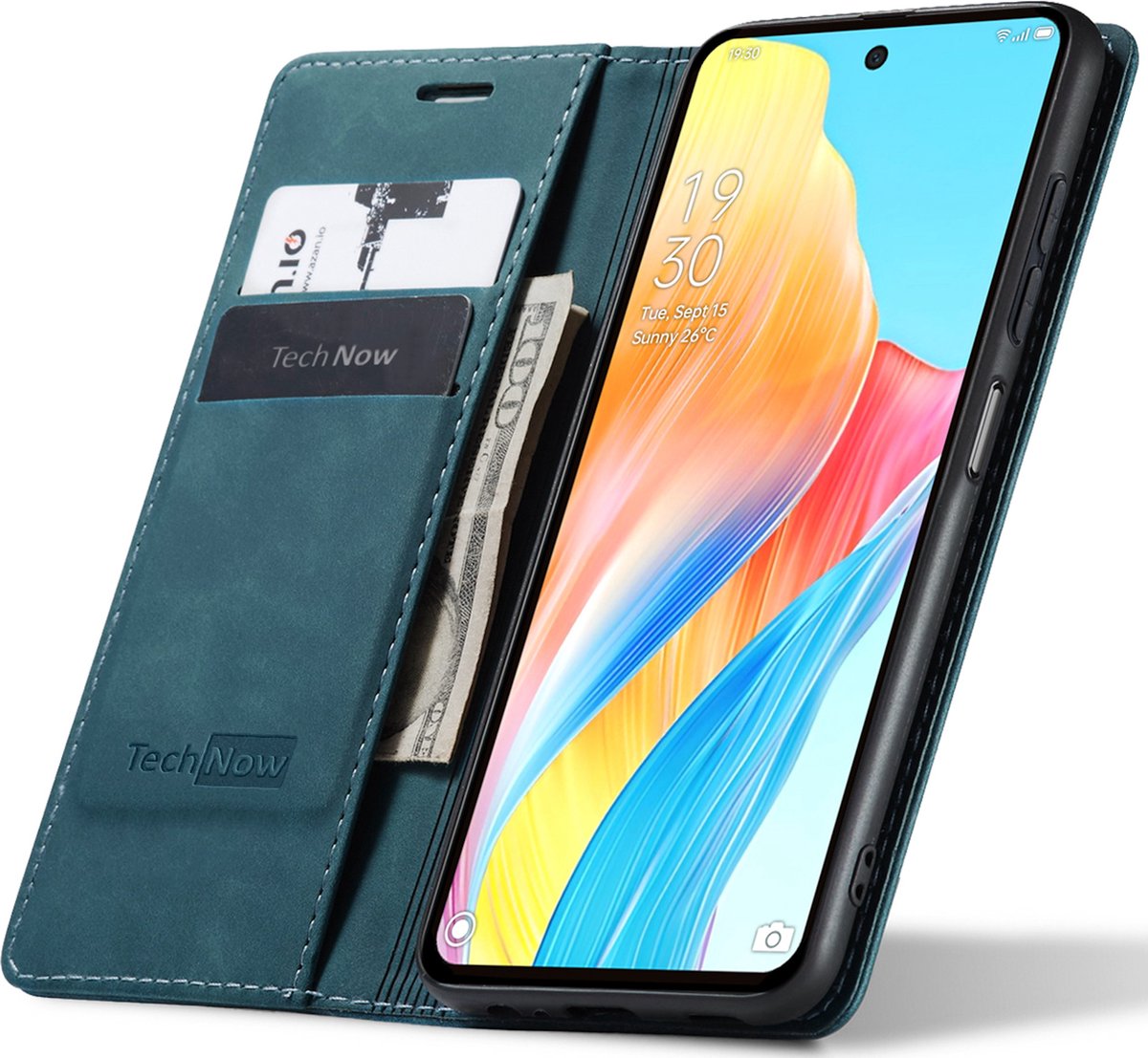 Hoesje geschikt voor Oppo A58 4G - Book Case Leer Slimline Blauw