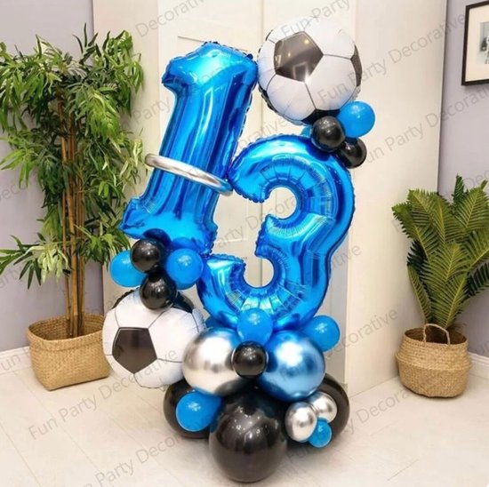 Voetbal Ballonnen Set - Ballon Cijfer Ballon 11 Jaar - Voetbal Ballonnen - Voetbal Cijfer Ballon 11 Jaar - Voetbal Verjaardag Versiering - Verjaardag Decoratie Voetbal Thema - Football Balloons - Football Theme