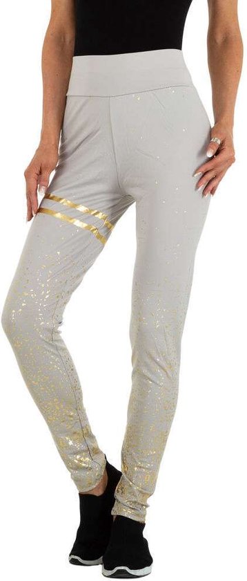 Holala stretchy legging grijs goud glitter S/M 36/38