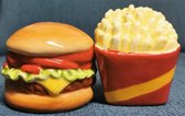 Peper & Zoutstel "Burgersfries" - Keramiek - (hxbxd) ca. 6,5cm x 11cm x 6cm