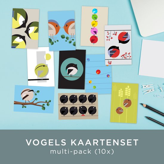 Kaartenset Vogels - 10 stuks