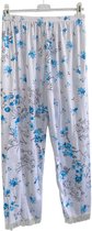 FINE WOMAN® Pyjama Broek met kanten bies 721 M 38-40 wit/blauw