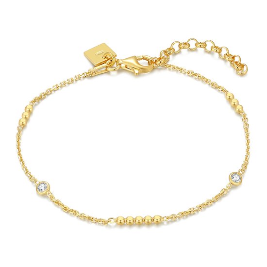 SINGULARU - Pulsera Floral Colors. Acero con Acabado en Baño Oro de 18Kt. Largo de 16 3 cm y Detalles en Piedras de Colores. Joyas para Mujer