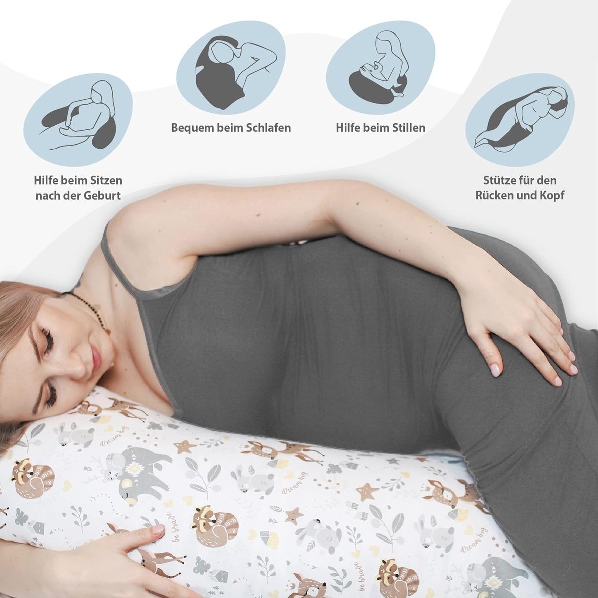 Goedkoopste Knuffelzacht / Borstvoedingskussen,zijslaapkussen, Zwangerschapskussen- Katoen -pregnancy pillow, support pillow