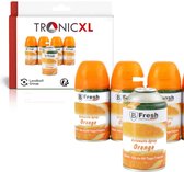 TronicXL 5x 250ml sinaasappel-luchtverfrisser, navulling geschikt voor Airwick-Freshmatic Max geurdispenser spray navulverpakking.