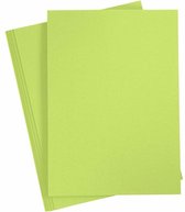 Karton - Hobbykarton - Groen - Lime Groen - DIY - Knutselen - A4 - 21x29,7cm - 180 grams - Creotime - 20 vellen