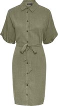 PIECES PCVINSTY SS LINEN SHIRT DRESS NOOS BC Dames Jurk - Maat XS