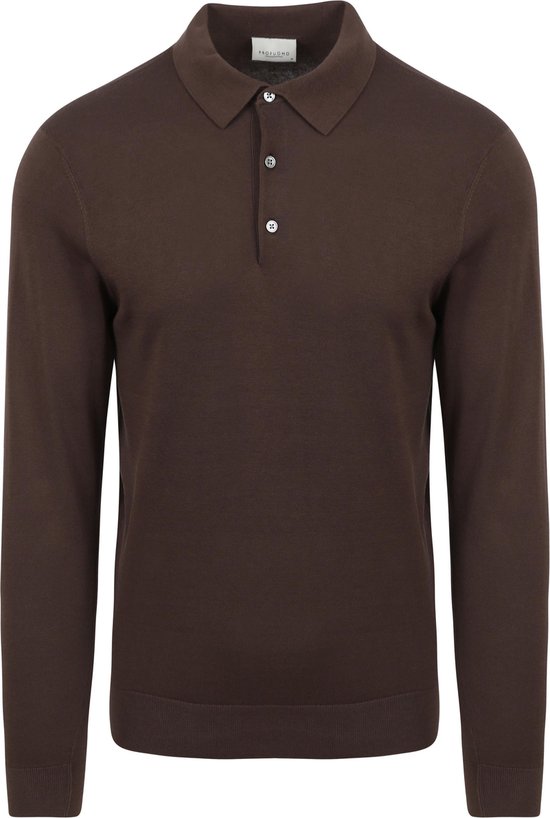 Profuomo - Poloshirt Cool Cotton Bruin - Modern-fit - Heren Poloshirt Maat L