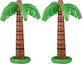Relaxdays opblaasbare palmboom - set van 2 - 80 cm - festival - zwembad speelgoed - hawaii