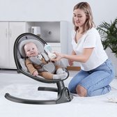 Flowsense Elektrische Wipstoel voor Baby’s - Baby Swing - Met Afstandsbediening - Incl. Speelboog en Knuffels - Zwart / Grijs