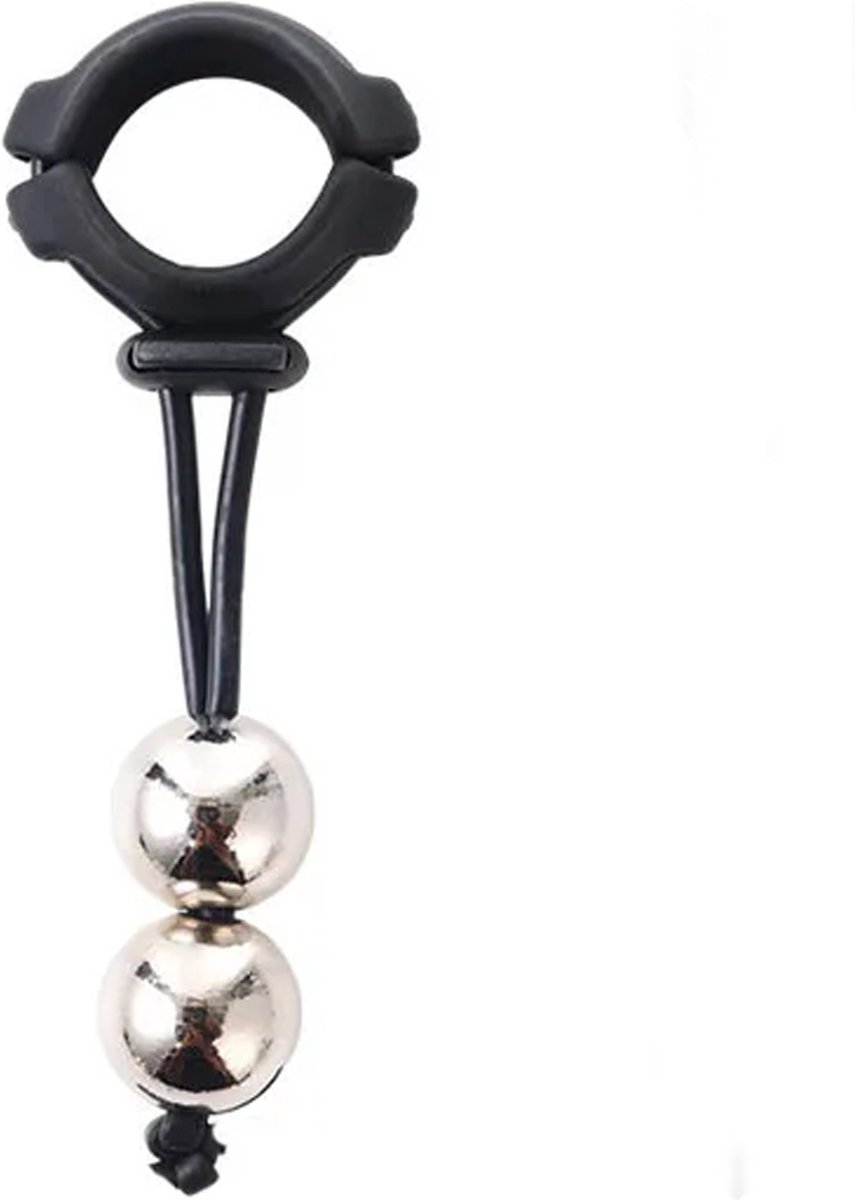 Goedkoopste Dubbele gewichten dragende penis ring - Cockring - Penis expander - Erectie trainer - Grotere piemel - One size verstelbaar - 140 gram