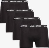 Unsigned heren boxershorts 4-pack zwart - Maat S