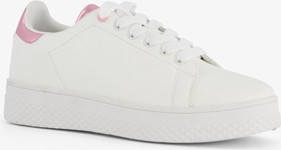 Blue Box dames sneakers wit met metallic roze - Maat 37