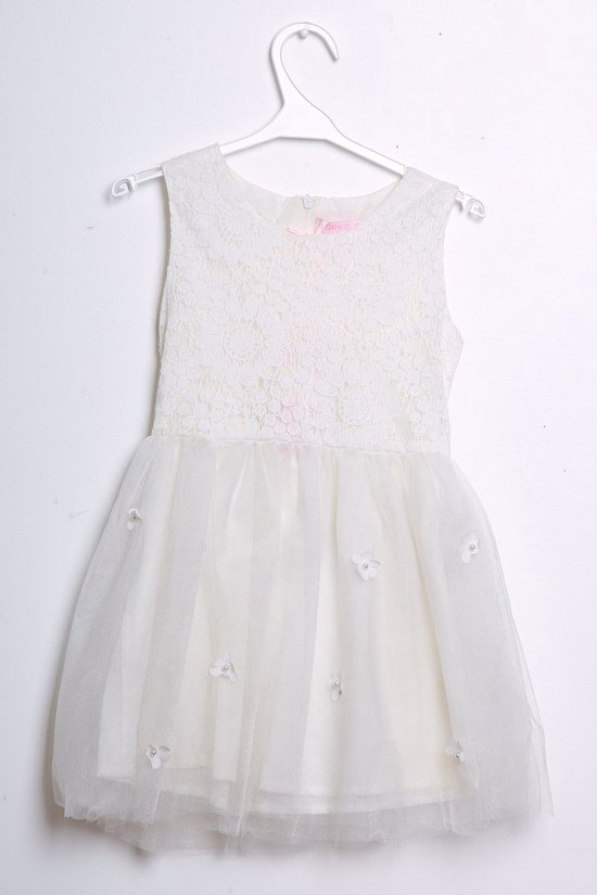 Magnifique robe de communion/robe de soirée avec jupe en tulle à fleurs - blanc - 6 ans