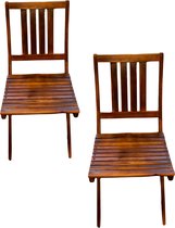 Chaise pliante en bois d'acacia Famiflora 2 pièces - 84 x 40 x 53cm