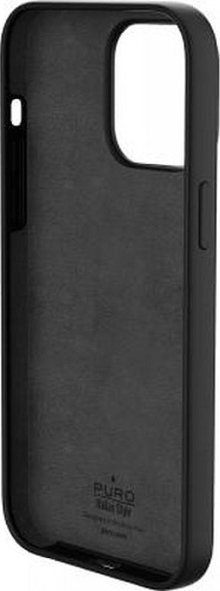 Puro, Icon siliconen iPhone 14 Pro-hoesje MagSafe-compatibel, Zwart