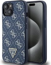 Guess 4G Triangle Logo Back Case - Geschikt voor Apple iPhone 15 Plus (6.7") - Blauw