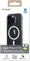 Muvit, Case Geschikt voor Apple iPhone 14 Pro Gerecycled Schokbestendig 3M MagSafe-compatibel, Transparant