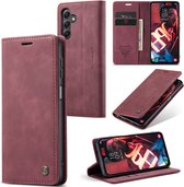 CaseMe Book Case - Convient pour Samsung Galaxy A15 Case - Bordeaux