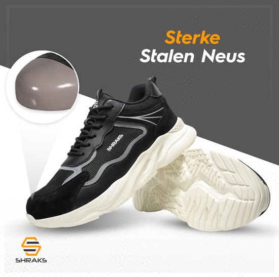 Chaussures de sécurité Shraks Moda - Chaussures de travail pour femmes et hommes - Embout en acier - Sneaker - Design respirant et léger - Taille 45
