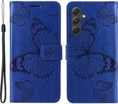 Coverup Butterfly Book Case - Convient pour Samsung Galaxy A55 Case - Blauw
