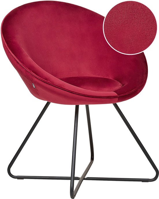 FLOBY II - Fauteuil - Rouge - Velours
