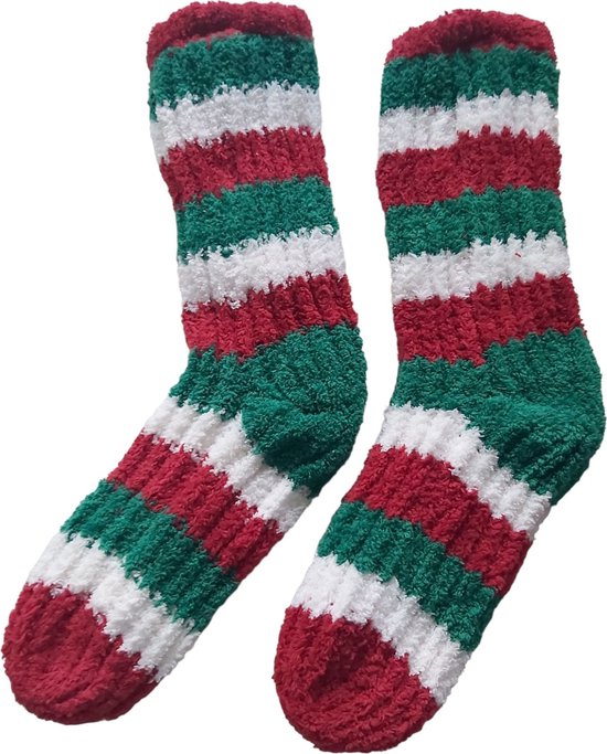 beau&caro home chaussettes rayé vert rouge blanc 1 taille 35/38