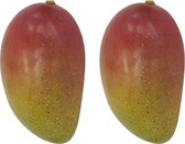Namaak Mango. Decoratie. Nep fruit 12 cm. 2 stuks