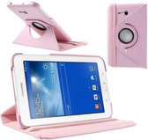 Draaibaar Hoesje - Rotation Tabletcase - Multi stand Case Geschikt voor: Samsung Galaxy Tab 3 Lite 7.0 Inch SM-T110 - Lichtroze