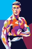 Jean Claude van Damme Poster | JCVD Poster | Pop Art | Filmposter | Kickboxer Poster | Blood Sport Poster | 61x91cm | Wanddecoratie | Muurposter | Geschikt om in te lijsten