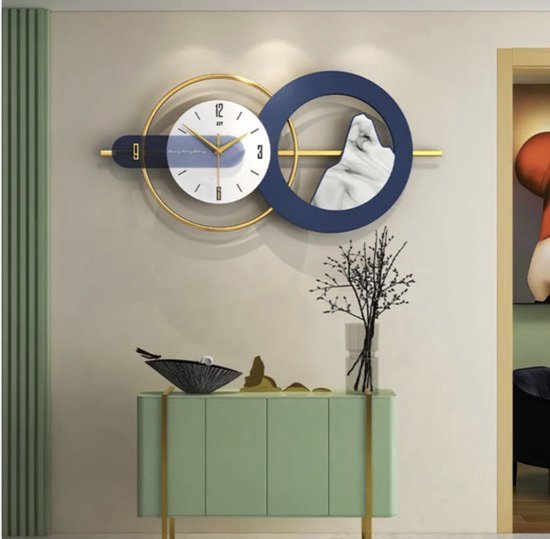 Luxaliving - Horloge Murale Moderne Or - Horloge Murale Design - 72x40CM - Mouvement Silencieux - Horloges murales - Horloges - Zwart- Horloge Murale Or - Horloge Murale Moderne - Métal