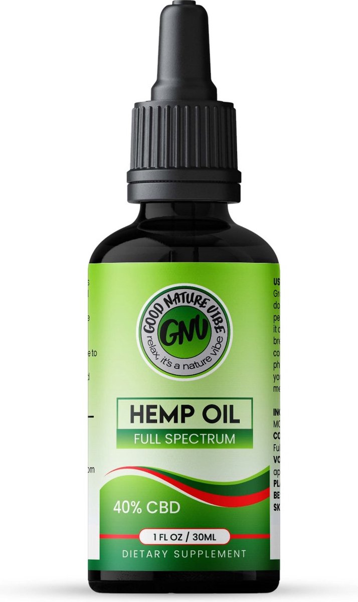 Goedkoopste Good Nature Vibe CBD olie Full spectrum 40 30ML - 100 Natuurlijke CBD-olie kopen zonder THC - Bevat ook CBG, CBN, CBC en natuurlijke terpenen - MCT olie voor maximale opname door het lichaam - Op basis van vezelhennep geen Cannabis - Hoge kwaliteit