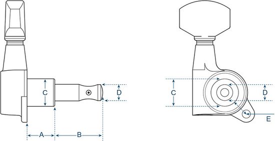 Mécaniques guitare Boston 73-CLR chromées