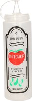 Saus doseerfles/knijpfles Ketchup - set van 2 - American Diner - 400 ml/700ml - kunststof
