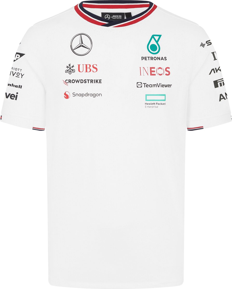 Mercedes Teamline Shirt Wit 2024 M - Lewis Hamilton - George Russel - Formule 1