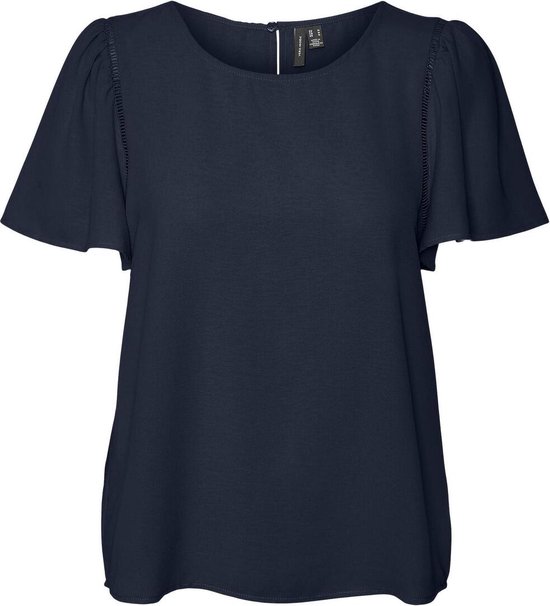 Vero Moda T-shirt Vmalva Gitte Ss Top Wvn Ga 10303930 Navy Blazer Dames Maat - L