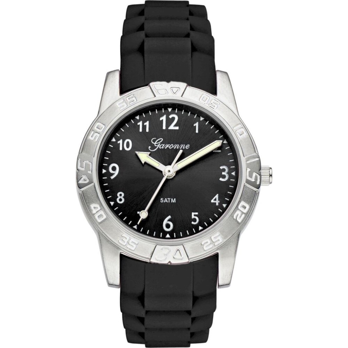 Garonne Kids KQ13Q419 - Horloge - 30 mm - Siliconen - Zwart