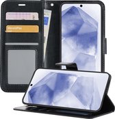 Hoesje Geschikt voor Samsung A55 Hoesje Book Case Hoes Portemonnee Cover Walletcase - Hoes Geschikt voor Samsung Galaxy A55 Hoes Bookcase Hoesje - Zwart.