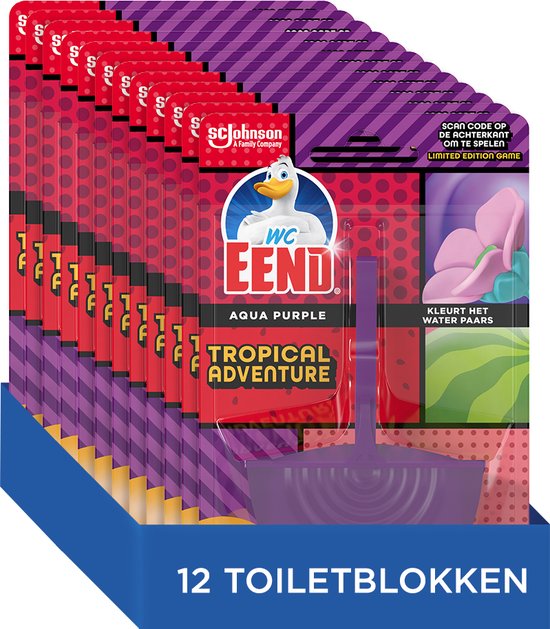 Foto: Wc eend toiletblok aqua purple tropical adventure limited edition 12 x 36 gr