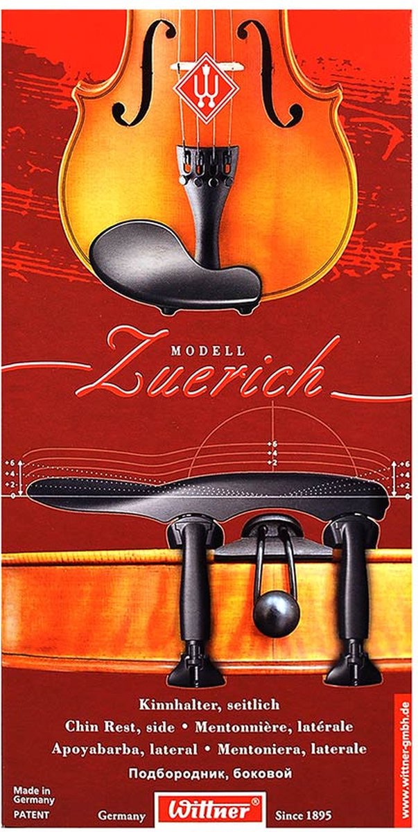 Wittner 258231 violin chinrest in height and tilt adjustable, side mount 1/2, without screwdriver