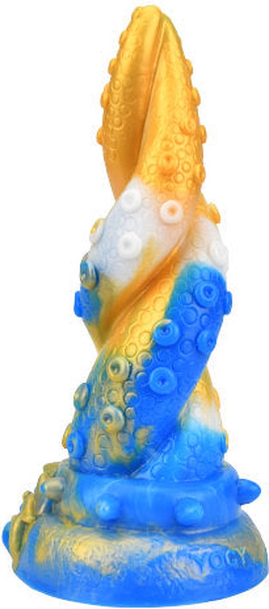 Goedkoopste XXLTOYS Tentacle Dildo- N11773 - Multi Colour Dildo Blue / Gold / White Dildo - Huge Length 19 CM