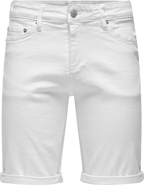 ONLY & SONS ONSPLY WHITE 9297 AZG DNM SHORTS NOOS Heren Jeans - Maat XL
