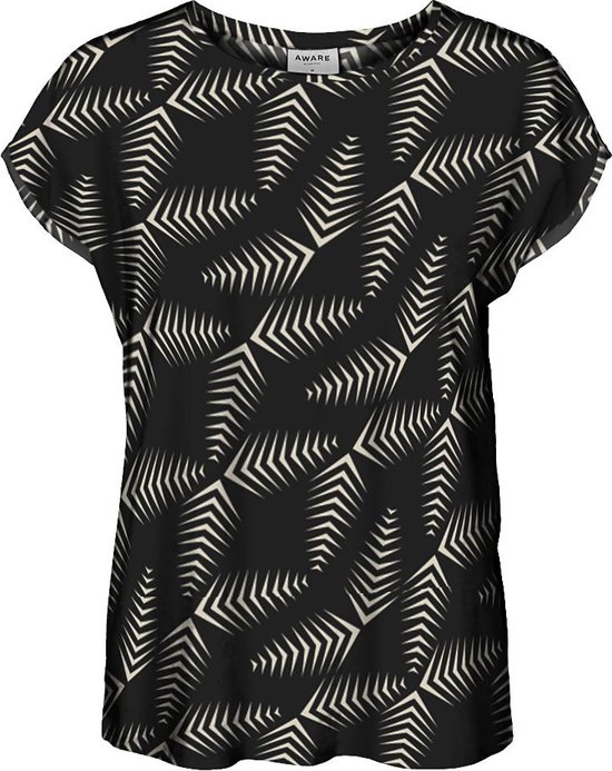 VERO MODA VMAVA PLAIN SS TOP MULTI AOP GA Dames T-shirt - Maat L