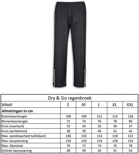 Lynx Regenbroek Dry & Go Heren Nylon Zwart Maat M van Lynx. — afbeelding 5
