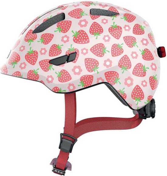 Abus Smiley 3.0 Led - Fietshelm - Kinderen Pink Strawberry M (50 - 55 cm)