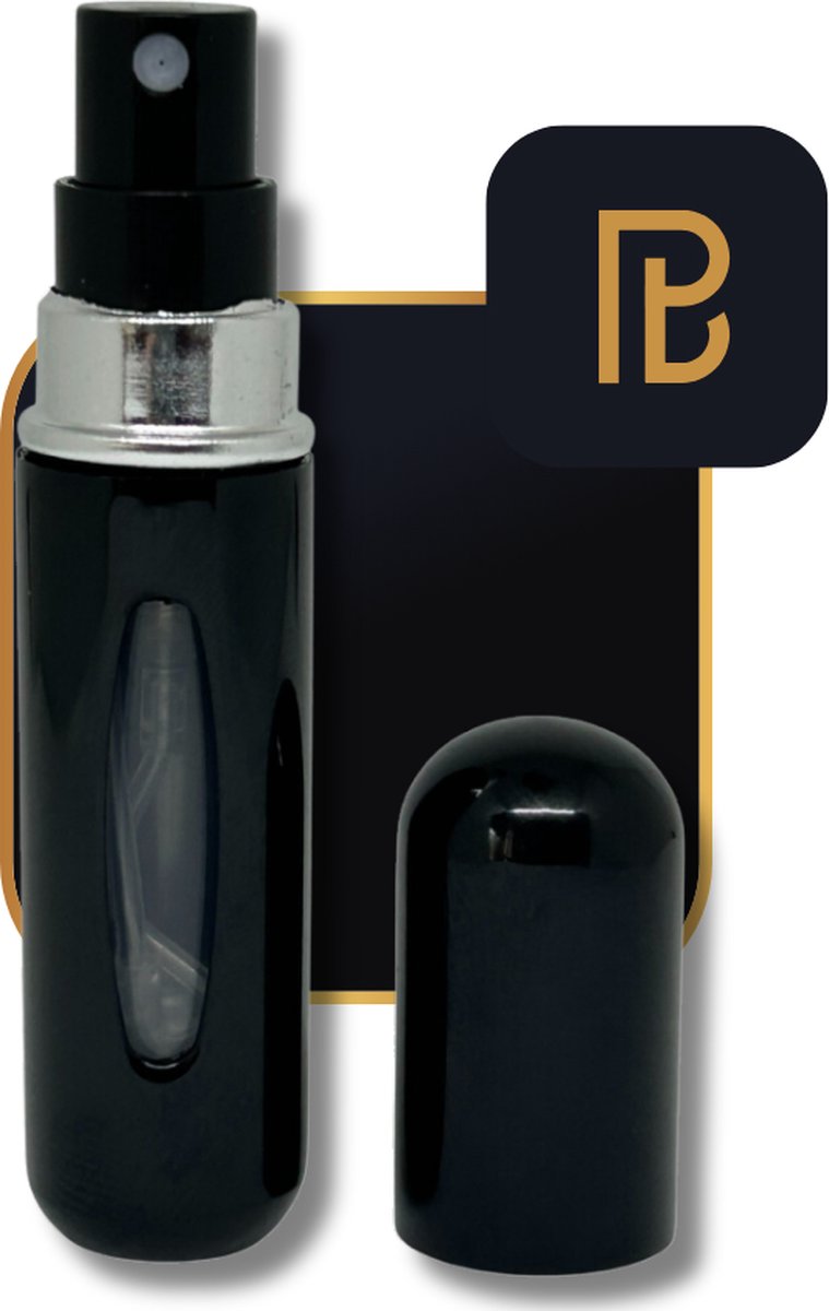 PerfumeBuddy - The Mini Buddy® - VALENTIJNSDEAL - Parfum Verstuiver - Mini Parfum Flesje - Hervulbaar - Reisflesje - 5ML – Zwart