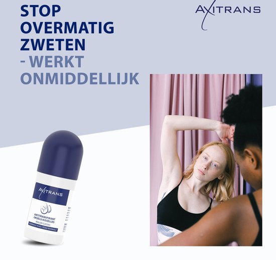 Twee vrouwen met blote oksels, een roodharige vrouw met een blauwe rol.
